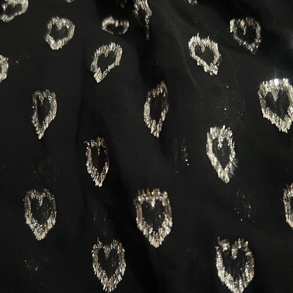 BAND OF GYPSIES BLACK METALLIC HEART MINI DRESS - Picture 11 of 11